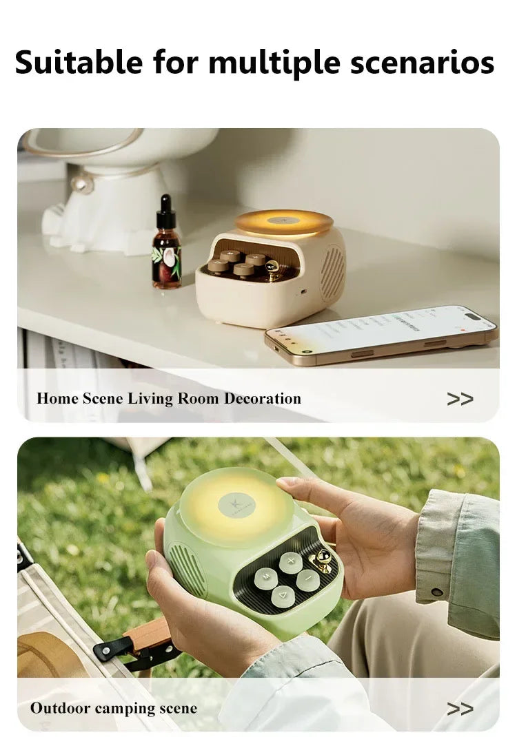 Aromatherapy Night Light Creative Mini Atmosphere Wireless Bluetooth Speaker Desktop High Sound Quality Ornament Bass Cannon