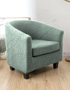Tub Club Armchair Covers Leaves Jacquard Bar Chair Cover Solid Color Relax Single Sofa Slipcovers with Seat Cushion Cover Home