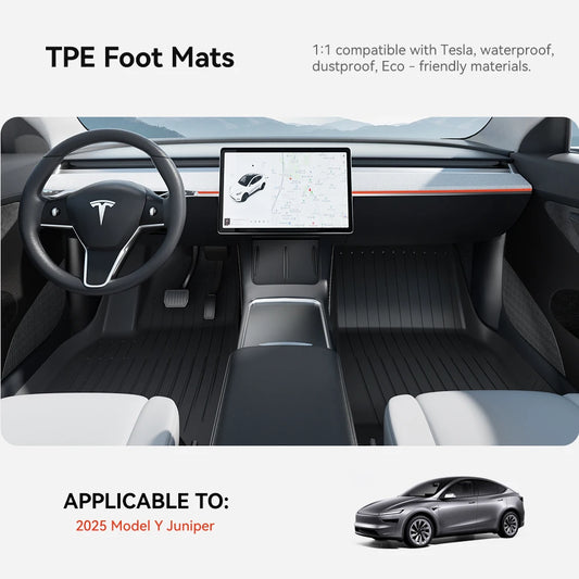 TPE Floor Mat Set for Tesla Model Y Juniper 2025 Right Hand Drive Waterproof Anti Slip Trunk and Interior Liner