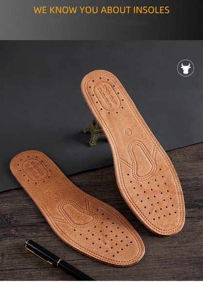 Cowhide Insole For Shoes Men Women Comfortable Deodorant Casual leather Insoles for Feet Quality Genuine Leather Flats Shoe Sole