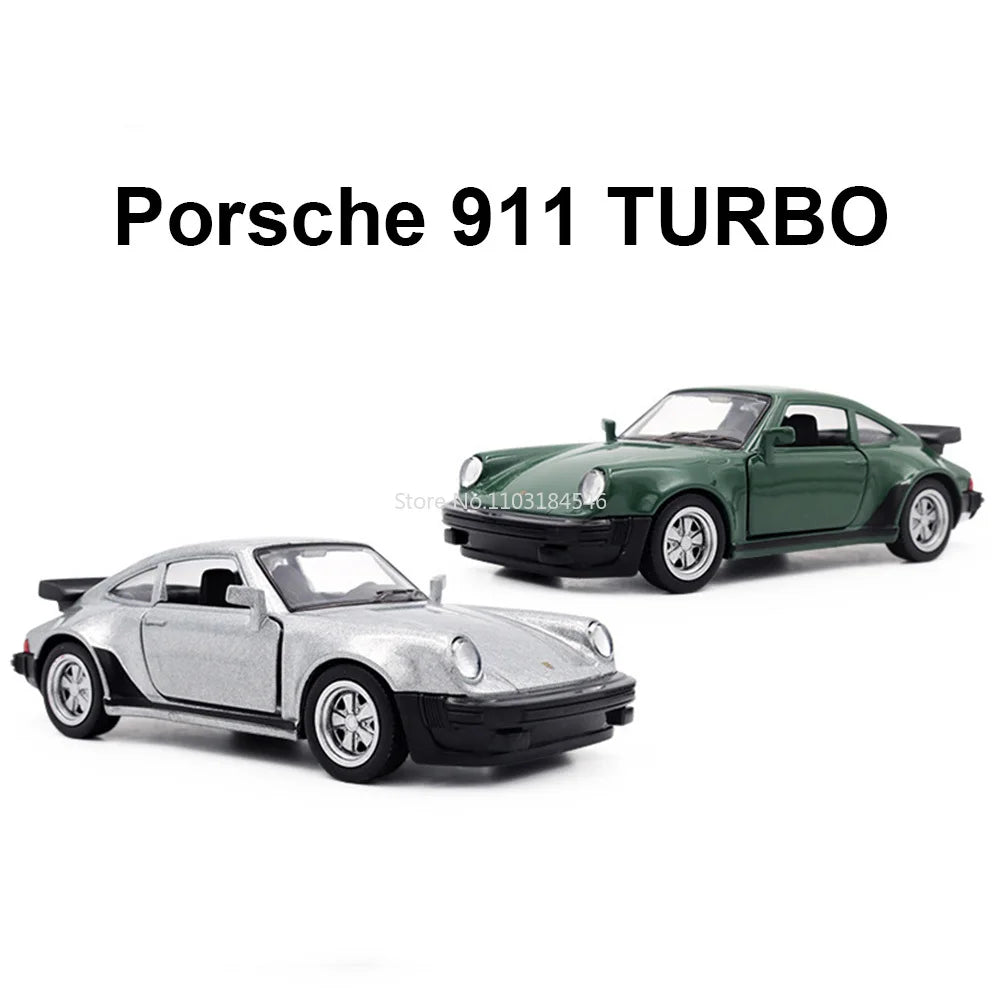 1/36 Scale Porsche 911 Turbo Toy Car Model Alloy Diecast Retro Racing with Pull Back Scale Model Car Toy for Boy Gift Collection