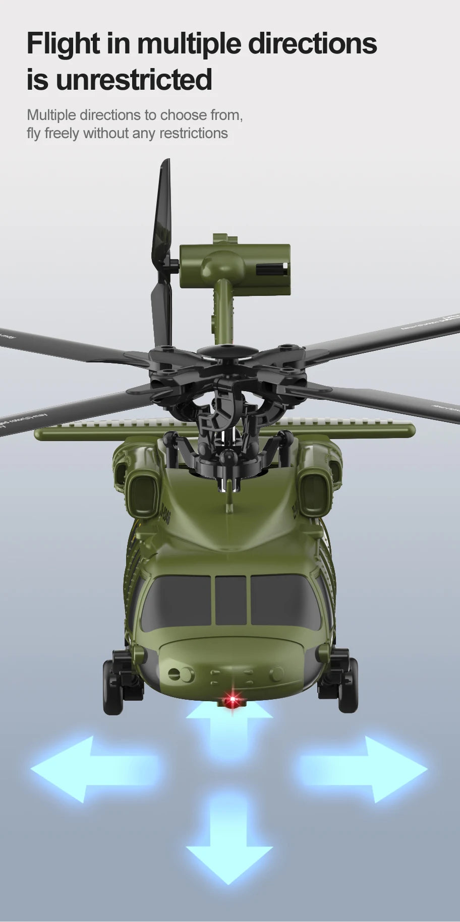 Remote Control Black Hawk Helicopter With Optical Flow Positioning