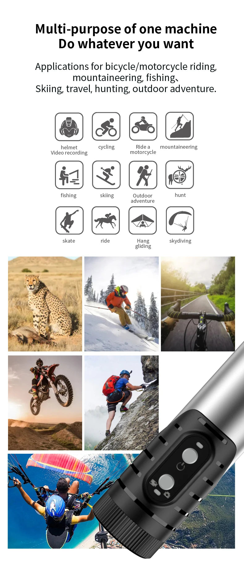 FHD 1080P Mini WiFi Sports Action Camera Portable Bicycle Helmet Motorcycle Body Camera Waterproof Cycling DVR with Wide Angle Lens