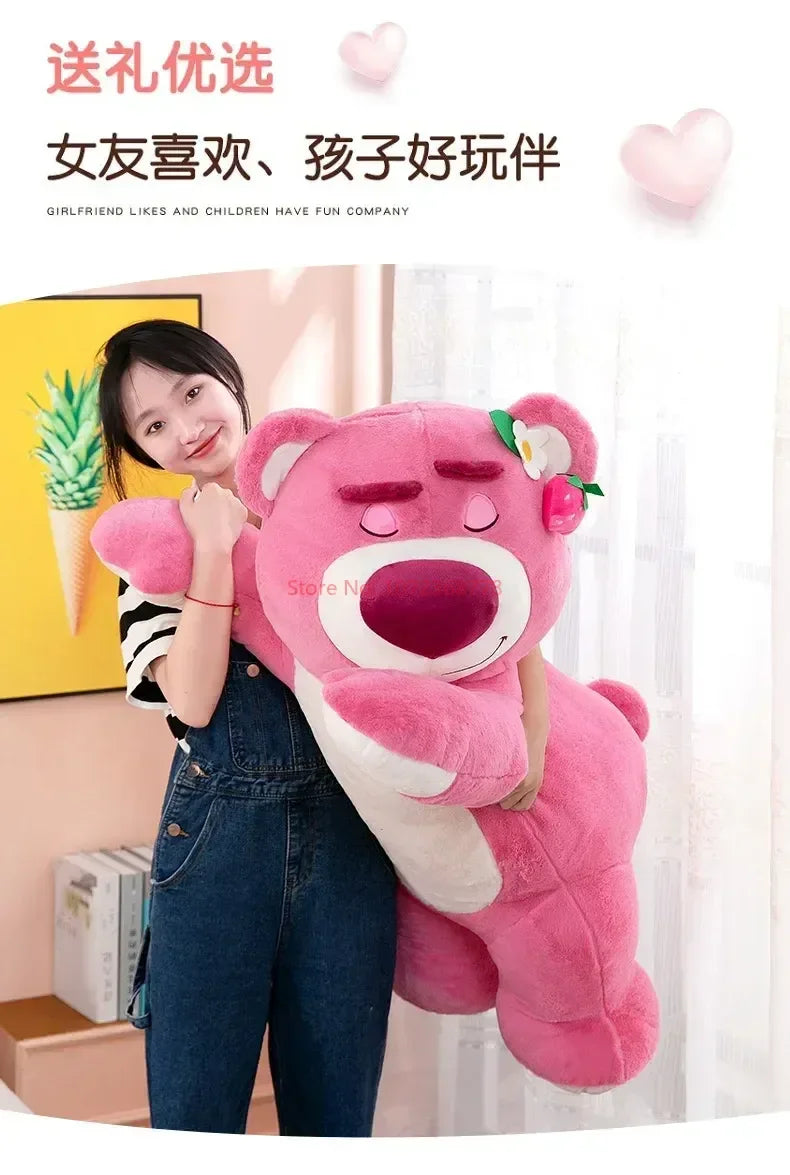 Disney Kawaii Toy Story Lotso Bear Strawberry Sofa Plush Pillow Stuffed Toys  Girls Friends Festivals Birthday Gift