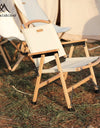 Outdoor Chair Camping Folding Portable Backrest Chair Camping Leisure Faux Wood Armrest Fishing Garden Chair
