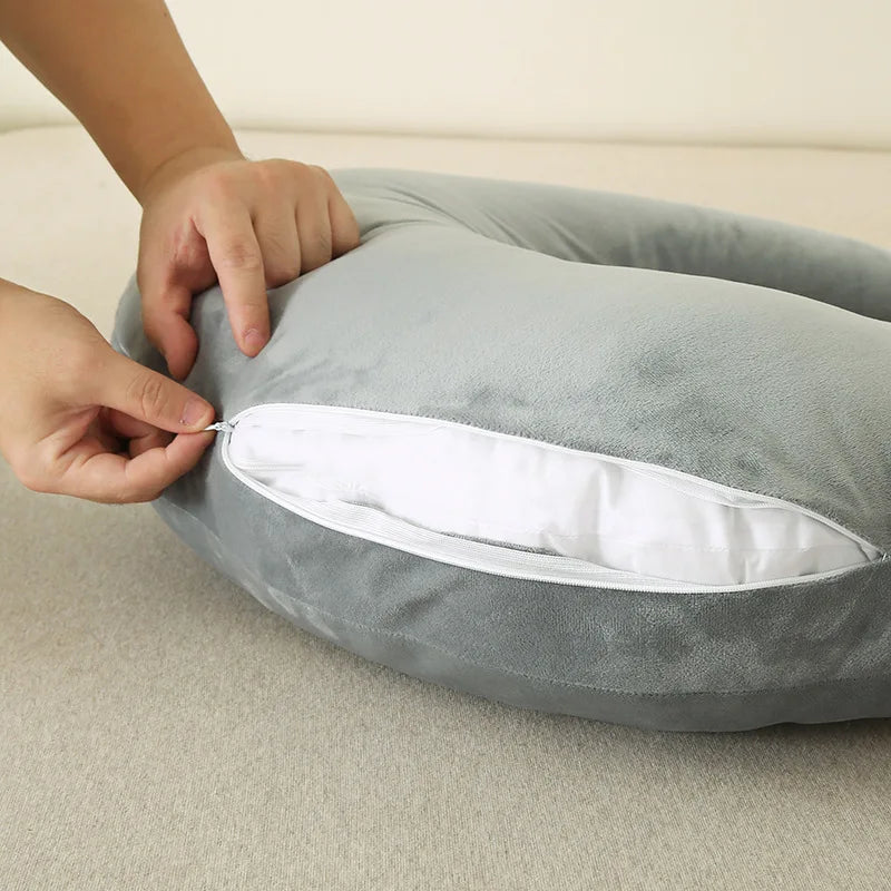 Ergonomic U-Shaped Gaming Pillow with Adjustable Arm Rest Support for Adults lap Cushion Reading Comfort Portable Design