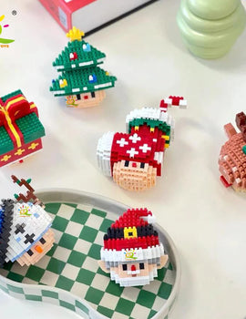 MINI Christmas Tree Santa Claus Building Blocks DIY Elk Snowman Set Diamond Bricks Toys  Adult New Year Gift