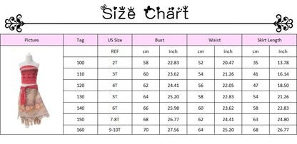 Girls Vaiana Dress Disney Moana 2 Cosplay Costumes Children Christmas Princess Party Outfit Clothes Kids Carnival Fancy Clothing