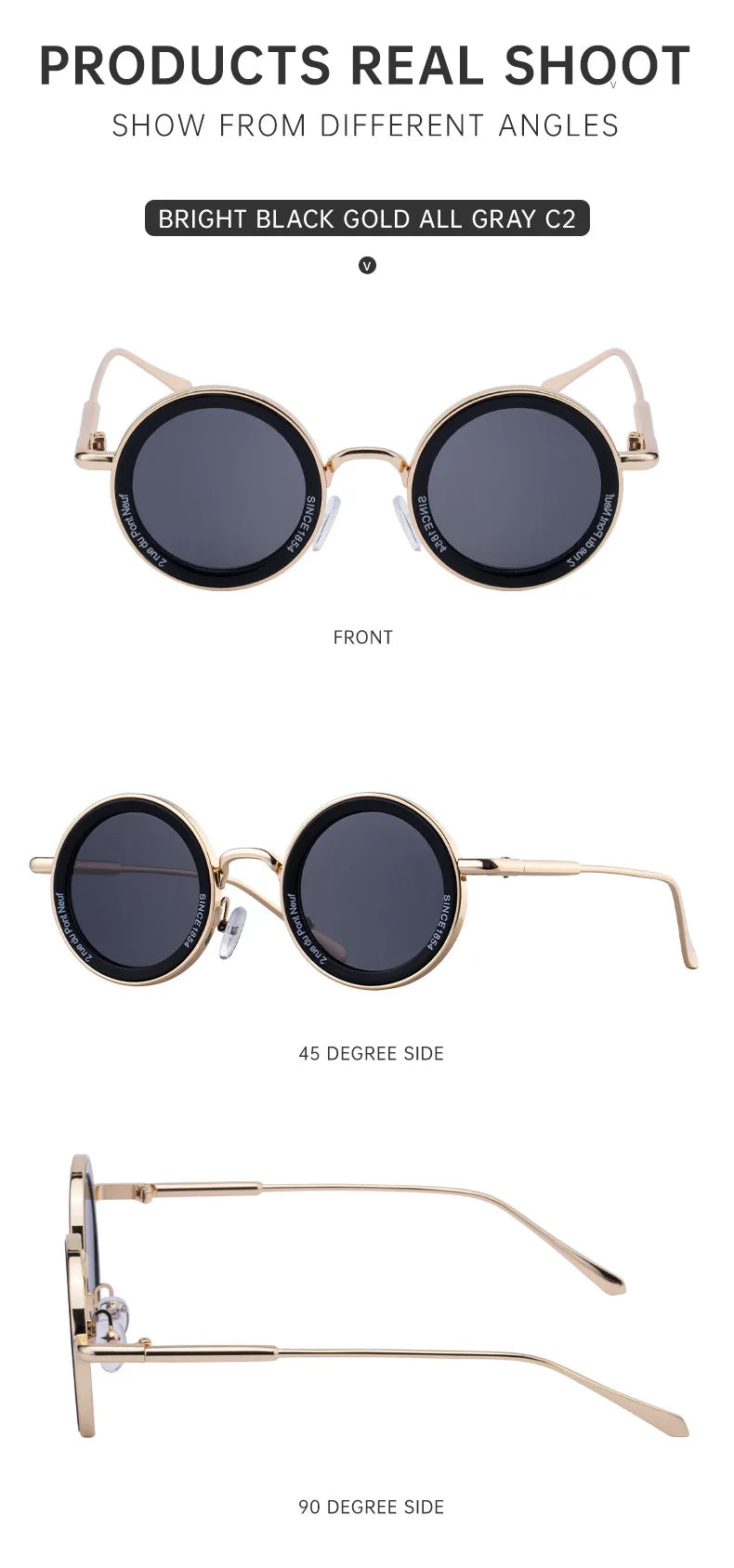 Round Steampunk Sunglasses With UV400 Protection