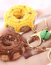 5 Pcs Handmade Weaving Keychain Wool Crochet Unique Knitted Pendant Keyring Strawberry Watermelon Orange Pendant Key Chain Gifts