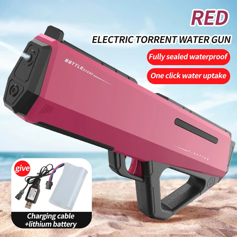 Fully Automatic Electric Water Gun – Rechargeable Continuous Firing Water Blaster for Summer Outdoor Activities