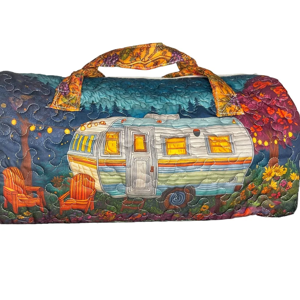 Travel Duffel Bag Quilted Weekender Bag 3D Giraffe Print Luggage African Animal Pattern Carry On Bag for Vacation Beach Camping