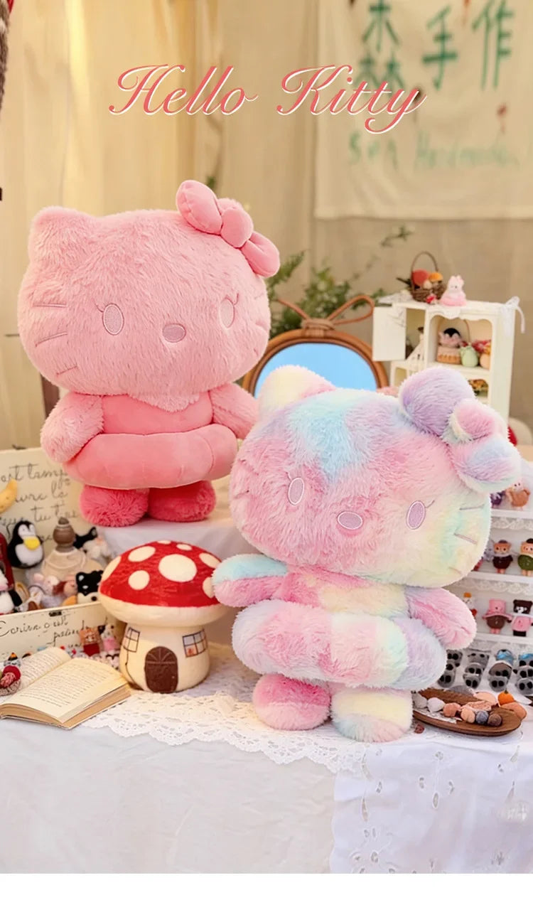 Sanrio Style Tie Dye Plush Doll Pillow Soft Stuffed Toy