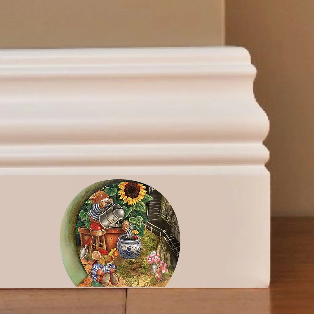 3pcs/Set 3D Mouse Hole Wall Sticker Mouse Garden Hole Vinyl Decal Cute Animal Door Sticker Nursery Home Decoration