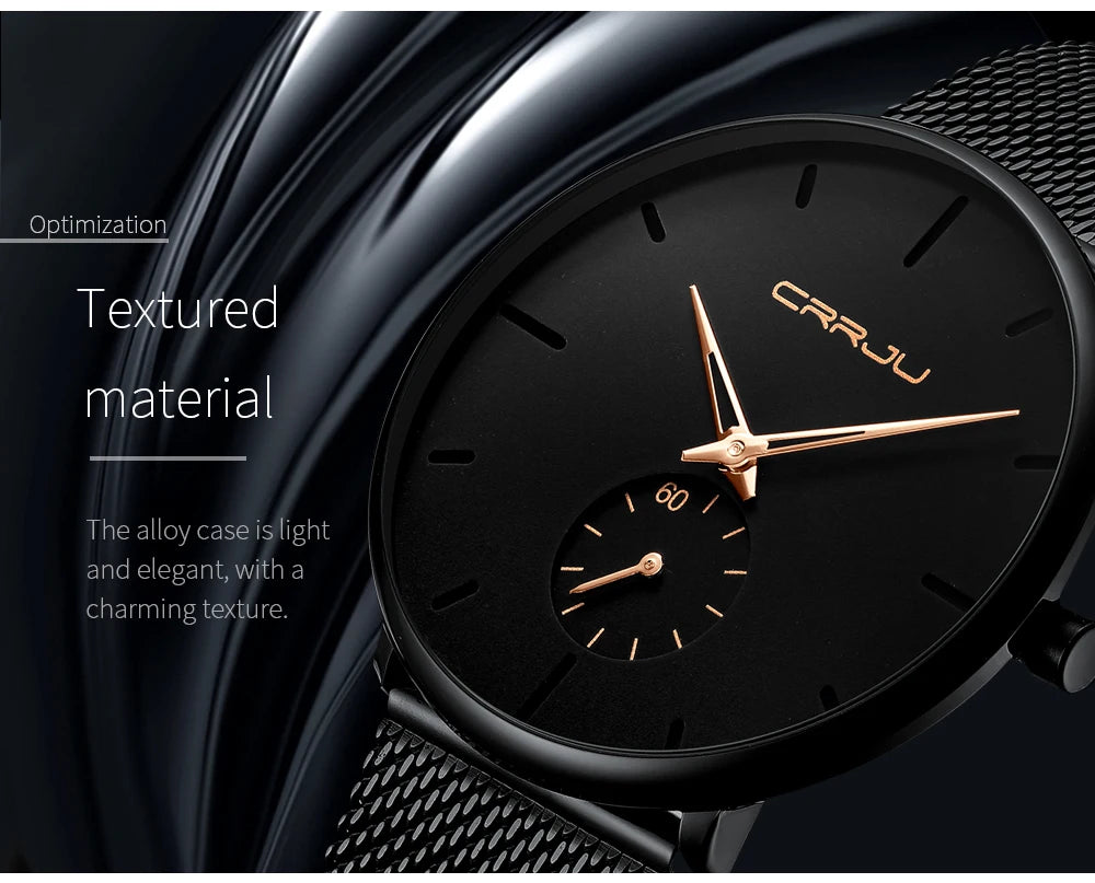 Fashion Mens Watches Top Brand Luxury Quartz Watch Men Casual Slim Mesh Steel Waterproof Sport Watch Relogio Masculino