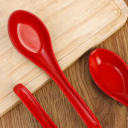 New Melamine Spoon Imitation Porcelain Long Handle Soup Spoons Japanese Dumpling Porridge Rice Scoops Kitchen Tableware Cutlery