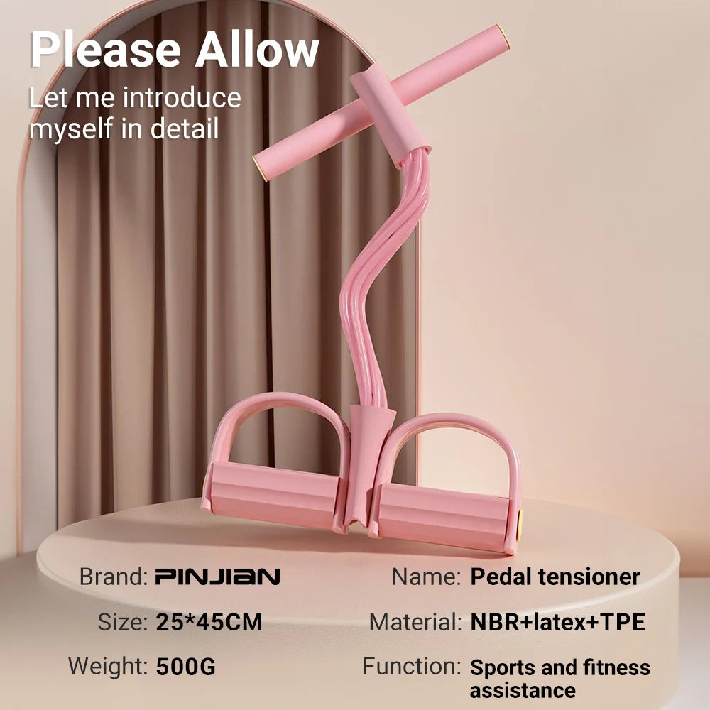 6-Tube Resistance Bands Yoga Pedal Puller Abdomen Waist Arm Training Elastic Pull Rope fitness Exercise At Home