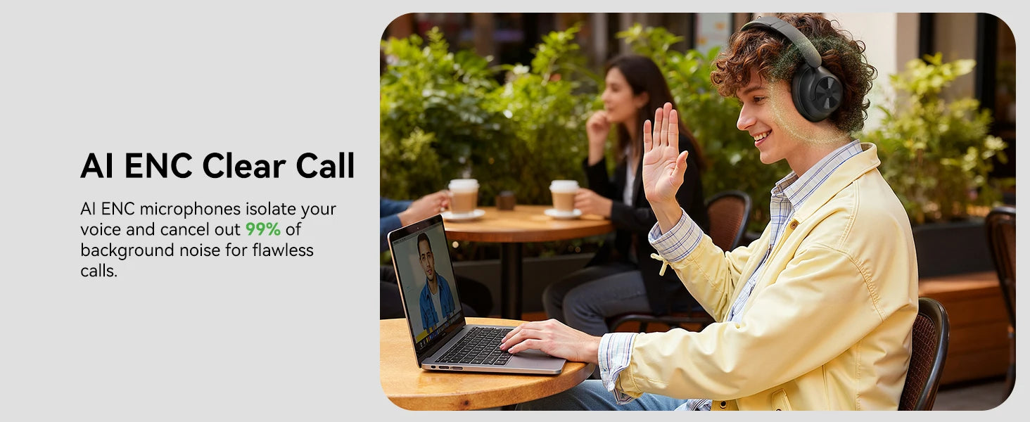 A1 Pro Bluetooth 6.0 Wireless ANC Headphones On Ear Hybrid Active Noise Canceling Headset With ENC Mic Low Latency Mode