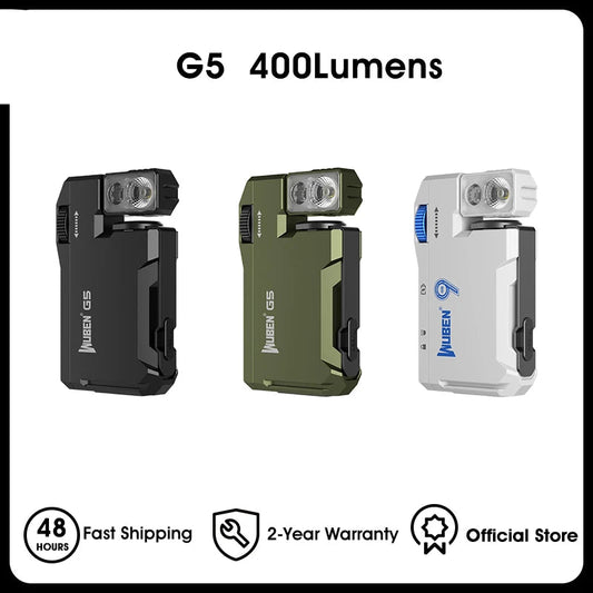 400 Lumen Rechargeable Mini EDC Flashlight With Dual Light Sources And RGB Light