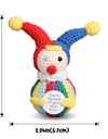 2 Pcs Funny Positive Crochet Clown Doll With Card Emotional Support Handmade Knitted Mini Clown Gifts Halloween Christmas Home Decor