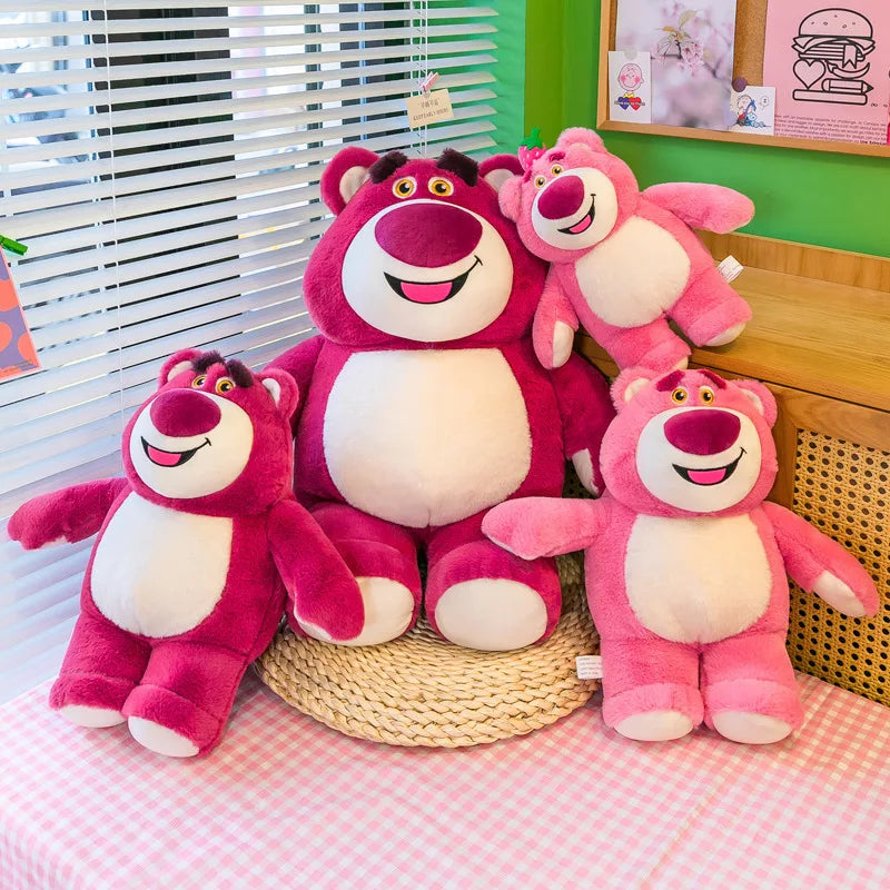 80cm Kawaii Strawberry Bear Plush Toy Bia Size Lotso Stuffed Doll Large Soft Animal Kids Birthday Gift for Girls and Children