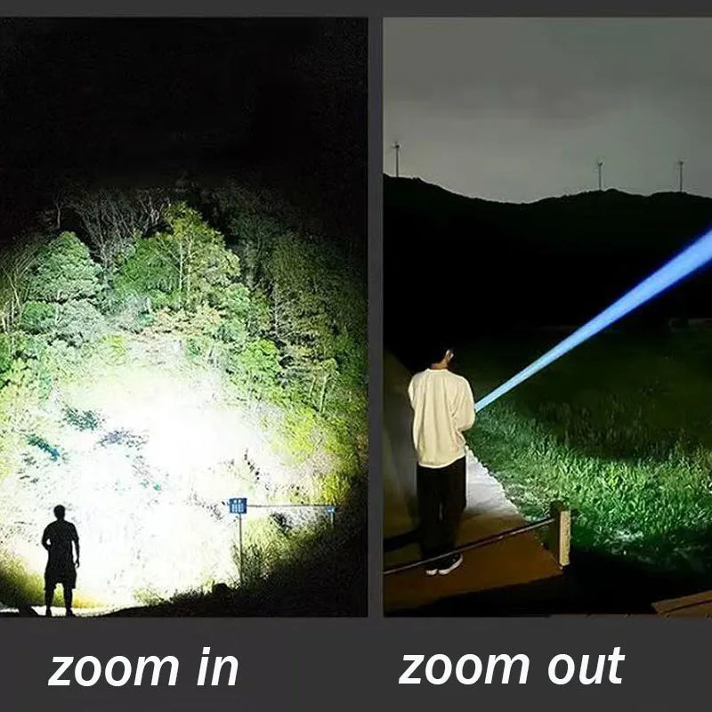 Rechargeable LED Flashlight High Power Waterproof Torch With Power Display