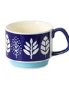 Japanese Flower Coffee Mug Set Retro Ceramic Milk Oats Mug Office Water Handgrip Cup Kitchen Party Drinkware Set 300ml