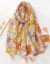 Floral Brand Scarf Luxury Designers New Style Women Elegant Scarves Hug Shawls Pink Purple Scarf Bandana Fashion Design Shawls