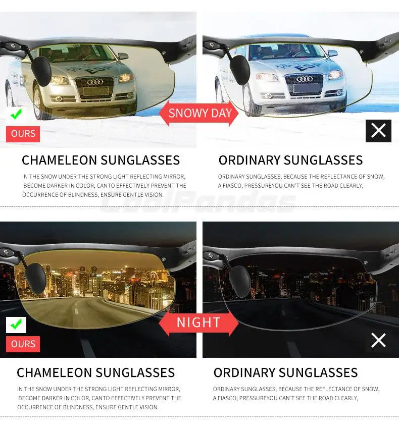 Aluminum Photochromic Polarized UV400 Mirror Driving Sunglasses for Men Women