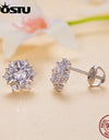 1.0 Ct Diamond Moissanite Wedding Stud Earrings For Women 925 Silver Sterling Snowflake Earring