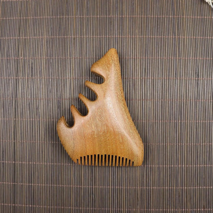 Body Meridian Massage Comb Imitate Sandalwood Five Wide Tooth Comb Acupuncture Therapy Blood Circulation Anti-static Smooth Hair