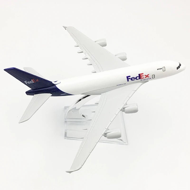 16CM FedEx Cargo Airbus A380 Aircraft Model