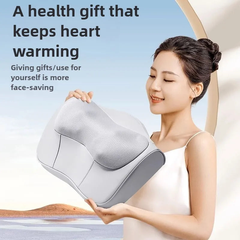 Neck Massage Pillow Electric Cervical Massager Waist Back Shoulder Shiatsu Kneaded Multifunctional Hot Compress Relaxation Gift