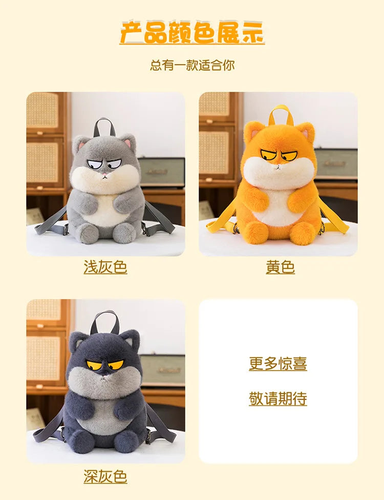 Kawaii Plush Stuffed Cat Doll Backpack Cute Kids Birthday Xmas Gift 2025 New Arrival Plush Toy for Children Girls Soft Cuddly