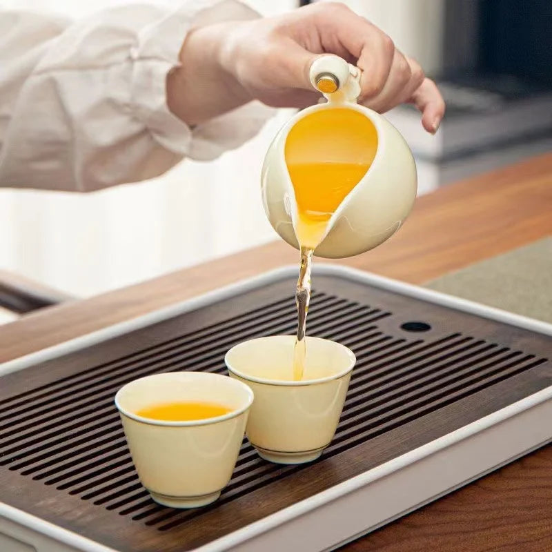 Tea Set Ceramics Tea Cup Set  Induction Brewing Infuser Teapot Classical Kung Fu Tea Set Office Fine Gift