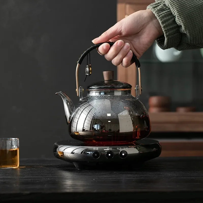 Heat Resistant Glass Coffee and Tea Kettle with Loop Handle 950ml