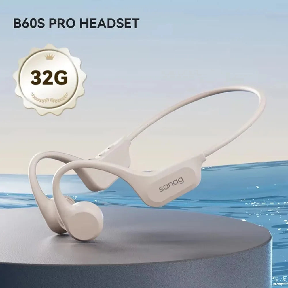 B60S True Bone Conduction Earphone 64GB Wireless Open Headset IPX8 Swimming Waterproof Headphones Choice With Microphone