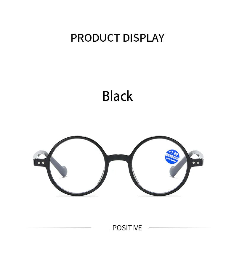 Fashion Reading Glasses Clear Lens Vintage Round Eyewear Hyperopia Presbyopia Reading Eyeglasses +1.0 +1.5 +2.0 +2.5