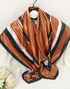 Women Scarf Silk Feeling Hair Neck Square Brand Office bandanna muffler Waiter Flight Attendants Handkerchief Rings wrap