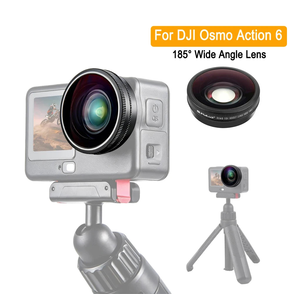 185 Degree Ultra Wide Angle Lens for DJI Osmo Action 6 Camera