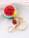 5 Pcs Handmade Weaving Keychain Wool Crochet Unique Knitted Pendant Keyring Strawberry Watermelon Orange Pendant Key Chain Gifts
