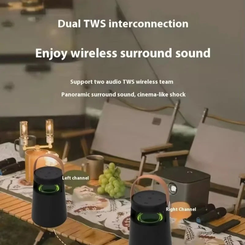 Wireless Bluetooth Speaker Outdoor Portable Camping RGB Color Light Rechargeable Wireless Speaker Home Party Music Player