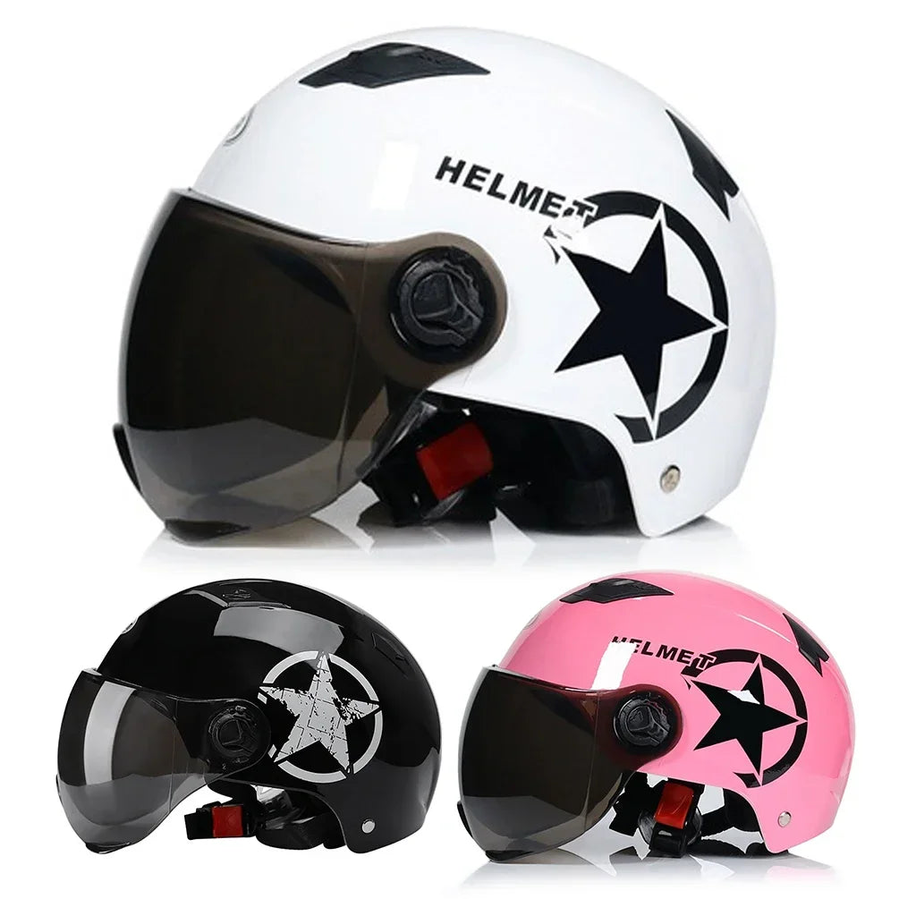 Cyclist Helmet Bicycle Helmet  Anti-UV Helmet Electric Motor Car Scooter Bike Open Face Half Helmet for Men Women
