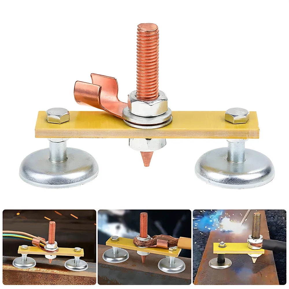 Welding Magnet Head Magnetic Welding Ground Clamp Tools Strong Magnetism Large Suction Copper Tail Welding Stability Clamps