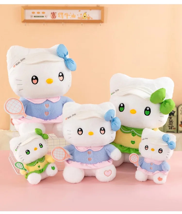 Cute Cat Character Tennis Theme Plush Stuffed Doll Toy