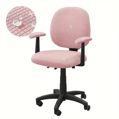 4pcs/set Split Office Chair Cover Swivel Computer Chairs Covers Stretch Dust Armchair Slipcovers Gaming Room with Armrest Covers