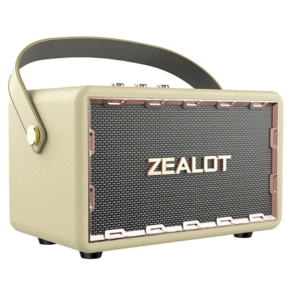 ZEALOT-MT01 Retro Wooden Portable Wireless Speaker with TF Card Slot, Loud Bass Subwoofer, TWS Bluetooth Speaker, 24000mAh, 60W