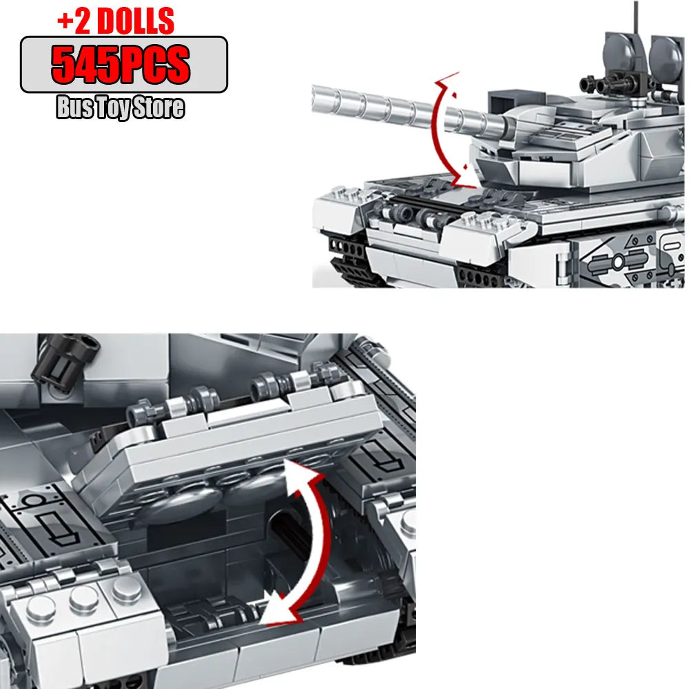 WW2 Military Dongfeng 21 Missile Transportation Car Model Weapons Series Military Leopard II 99A Tank World War II DIY Toys Gift