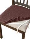 4pcs/set Stretch Dining Chair Seat Covers Jacquard Elastic Upholstered Chairs Cushion Slipcover Anti-Dirty Protector Removable