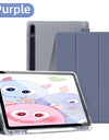 For Samsung Galaxy Tab S9 FE 11 Plus S9 S8 S7 Plus FE 12.4 in Case Transparent Back Tablet Cover For Tab S7 S8 11"Pencil Holder